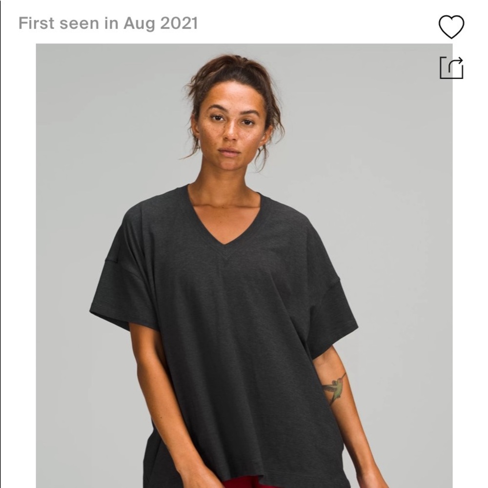 Lululemon Oversized Side-Tie Vneck in Heathered Black